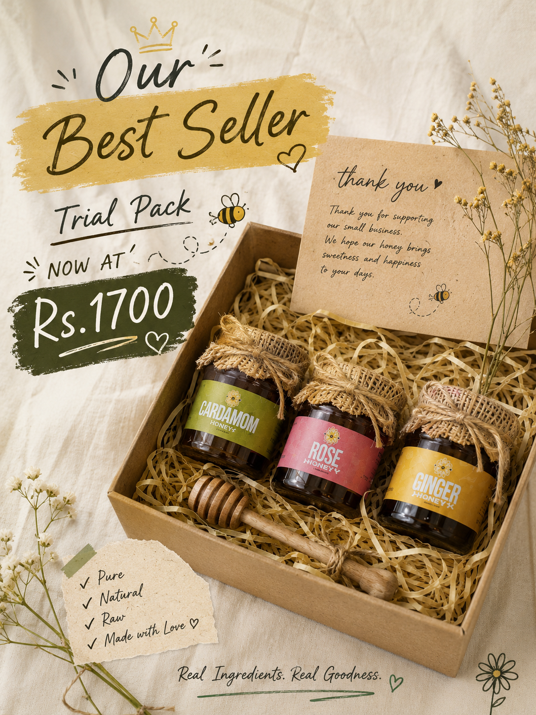 Royal Hive Trial Pack — Cardamom, Rose and Ginger Honey